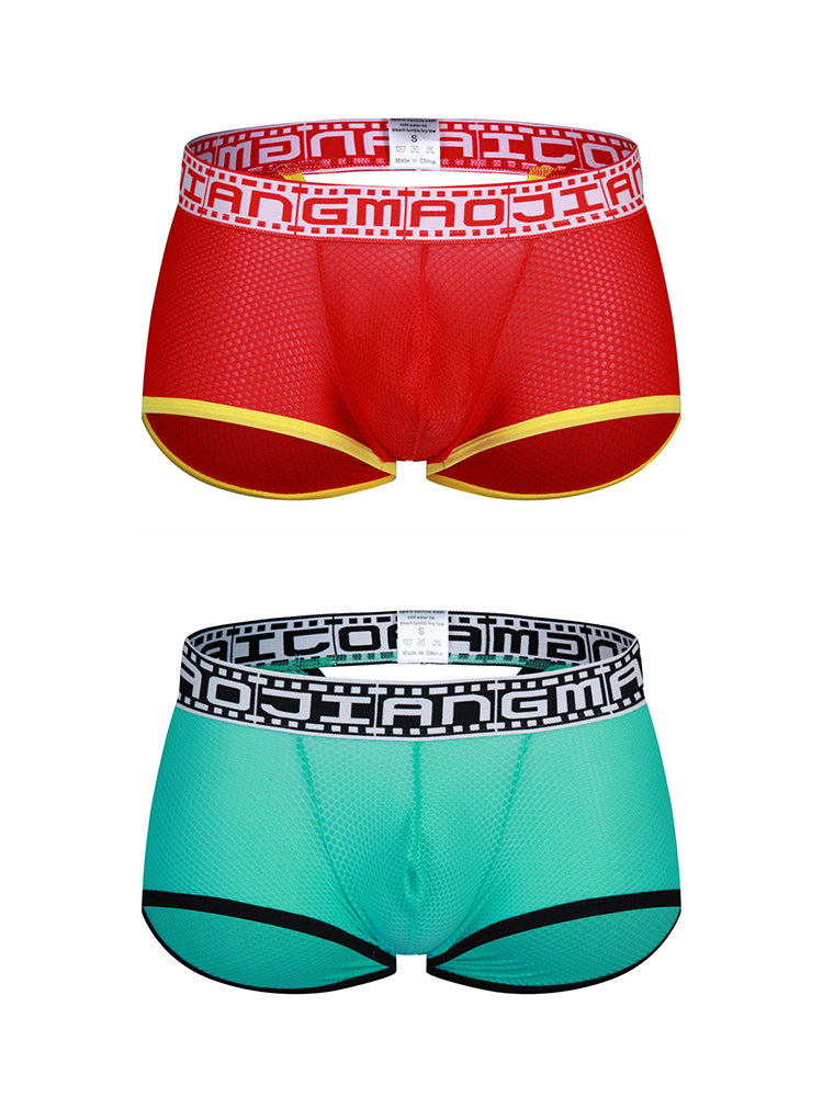 2 Pack Men's Breathable Large Pouch Mesh Fitness Trunks | dmunderwear detail image 12