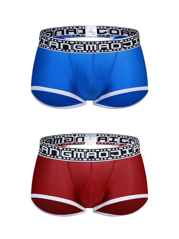 2 Pack Men's Breathable Large Pouch Mesh Fitness Trunks | dmunderwear detail image 15