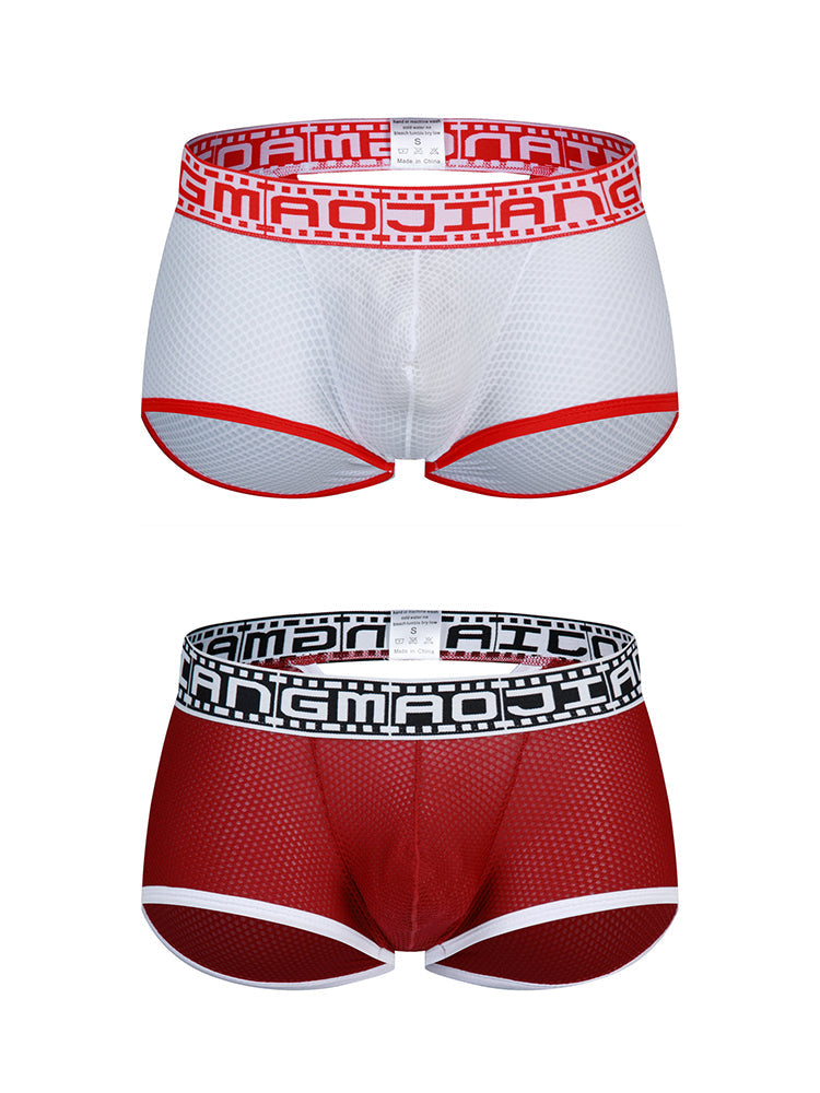 2 Pack Men's Breathable Large Pouch Mesh Fitness Trunks | dmunderwear detail image 16