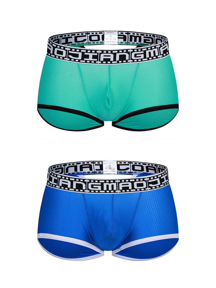 2 Pack Men's Breathable Large Pouch Mesh Fitness Trunks | dmunderwear detail image 18
