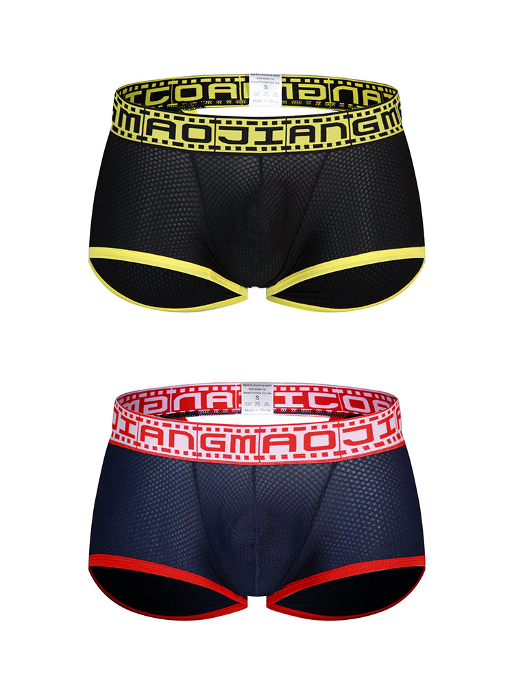 2 Pack Men's Breathable Large Pouch Mesh Fitness Trunks | dmunderwear detail image 19