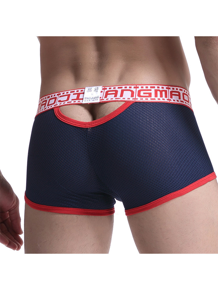 2 Pack Men's Breathable Large Pouch Mesh Fitness Trunks | dmunderwear detail image 3