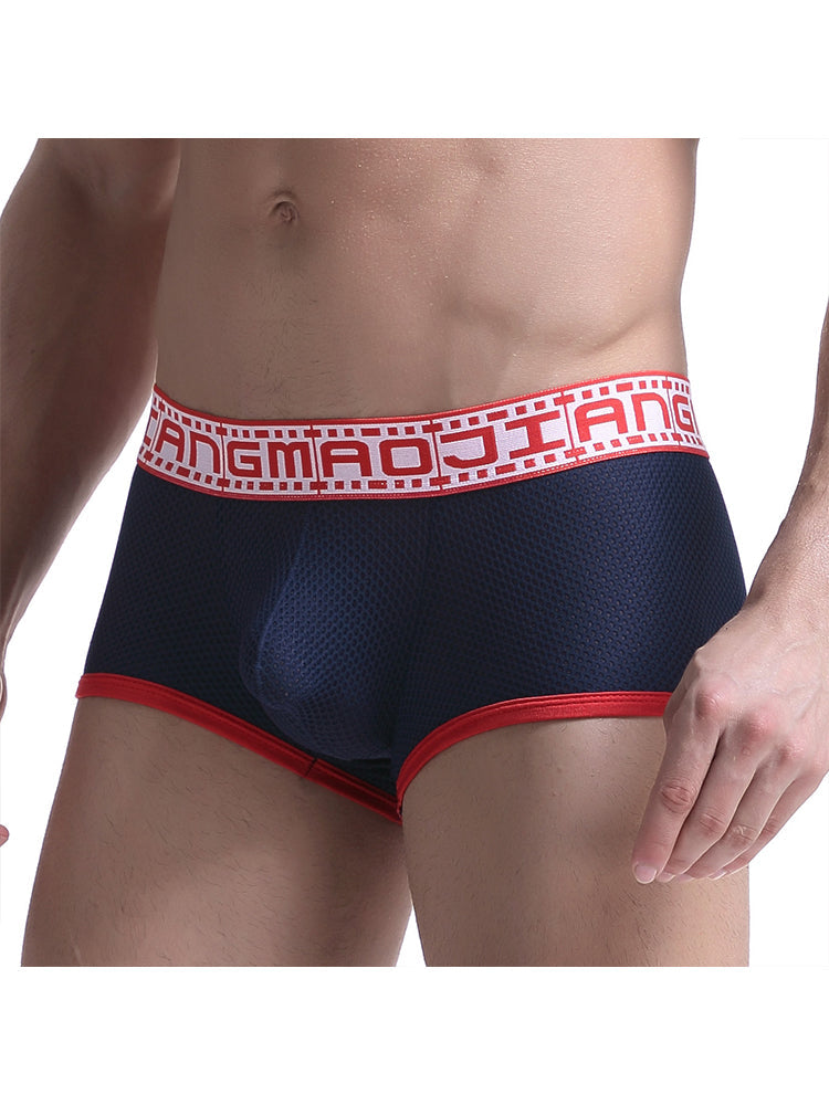 2 Pack Men's Breathable Large Pouch Mesh Fitness Trunks | dmunderwear detail image 4