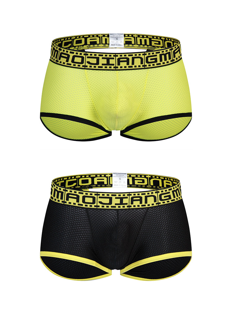 2 Pack Men's Breathable Large Pouch Mesh Fitness Trunks | dmunderwear detail image 7