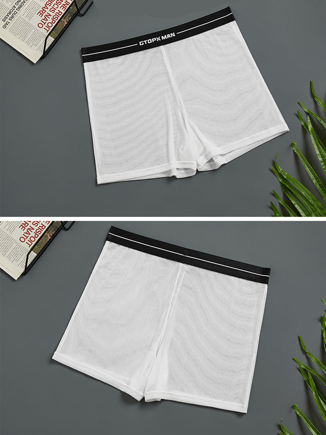 2 Pack Men's Breathable Mesh Boxer Shorts | dmunderwear detail image 6