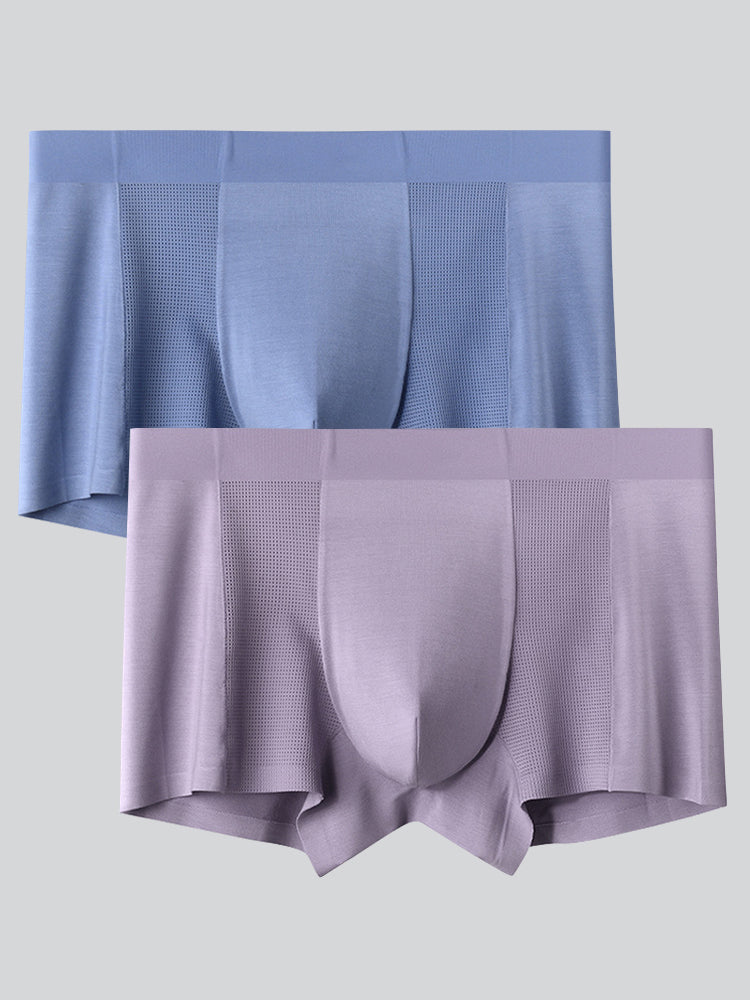 2 Pack Men's Breathable Seamless Modal Trunks | dmunderwear detail image 12