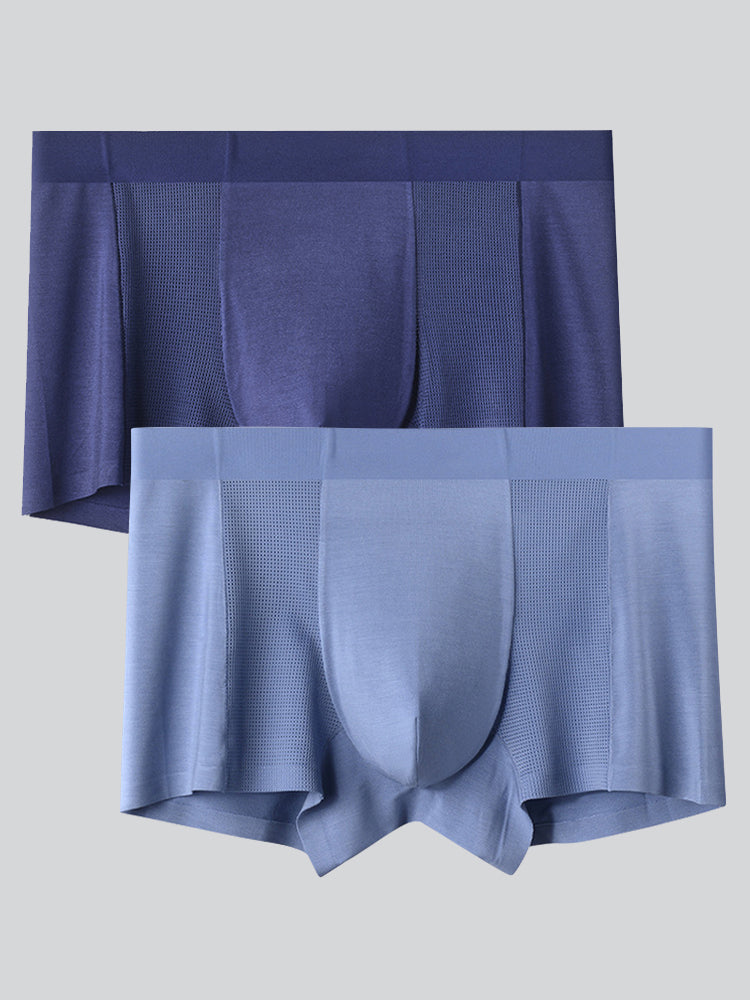 2 Pack Men's Breathable Seamless Modal Trunks | dmunderwear detail image 17