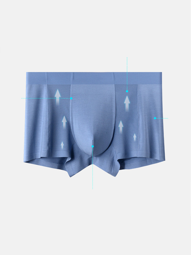 2 Pack Men's Breathable Seamless Modal Trunks | dmunderwear detail image 8