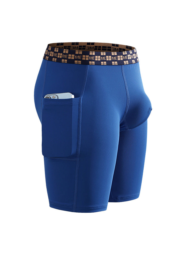 2 Pack Men's Compression Boxer Shorts with Side Pocket | dmunderwear detail image 10
