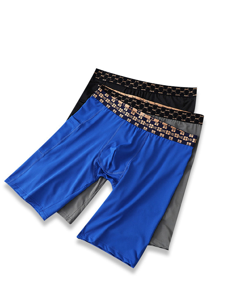 2 Pack Men's Compression Boxer Shorts with Side Pocket | dmunderwear detail image 3