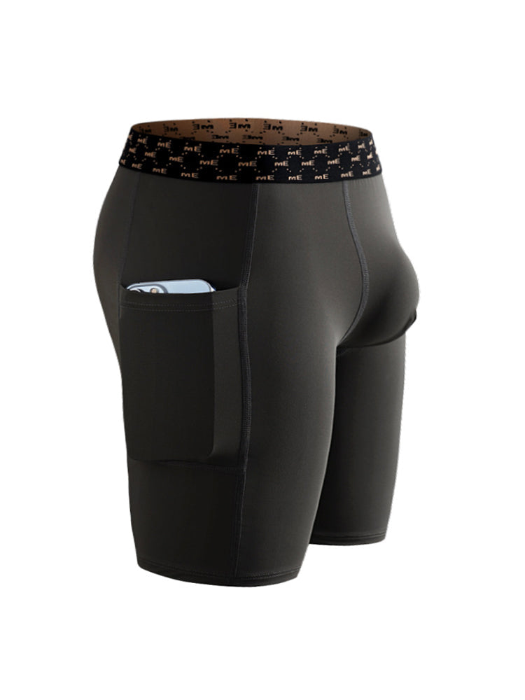 2 Pack Men's Compression Boxer Shorts with Side Pocket | dmunderwear detail image 9
