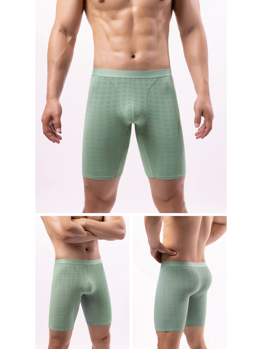 2 Pack Men's Front Pouch Mesh Boxer Briefs | dmunderwear detail image 14