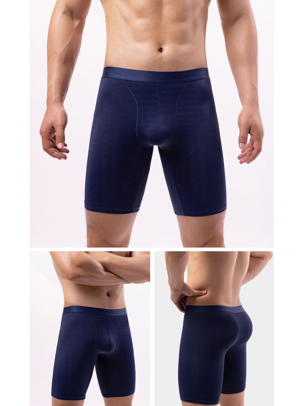 2 Pack Men's Front Pouch Mesh Boxer Briefs | dmunderwear detail image 15
