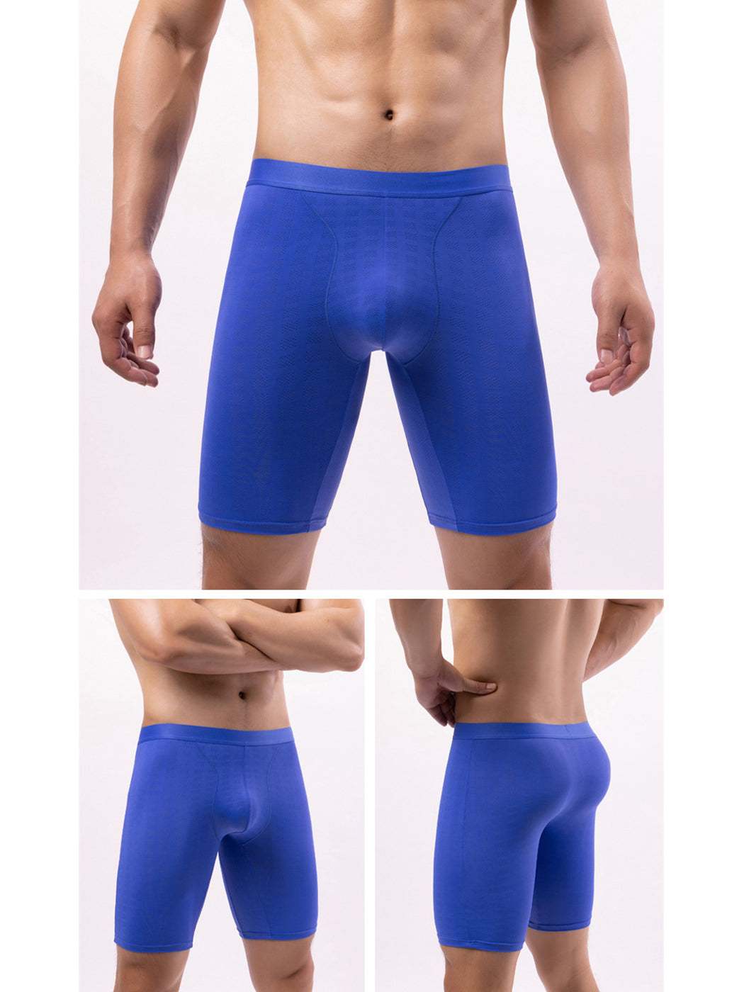 2 Pack Men's Front Pouch Mesh Boxer Briefs | dmunderwear detail image 17
