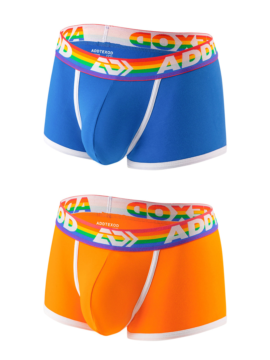 2 Pack Men's Large Pouch Rainbow Trunks | dmunderwear detail image 2