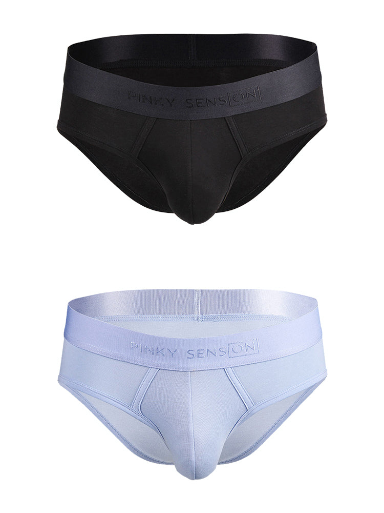 2 Pack Men's Lightweight Cotton Pouch Briefs | dmunderwear detail image 15