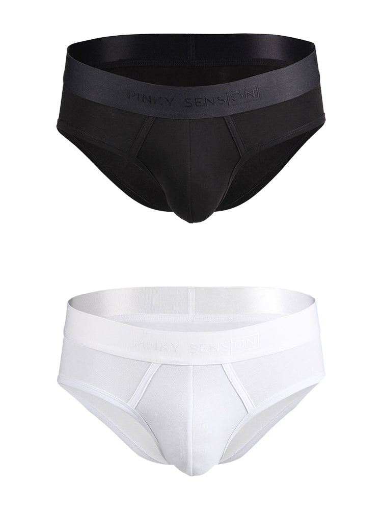 2 Pack Men's Lightweight Cotton Pouch Briefs | dmunderwear detail image 2