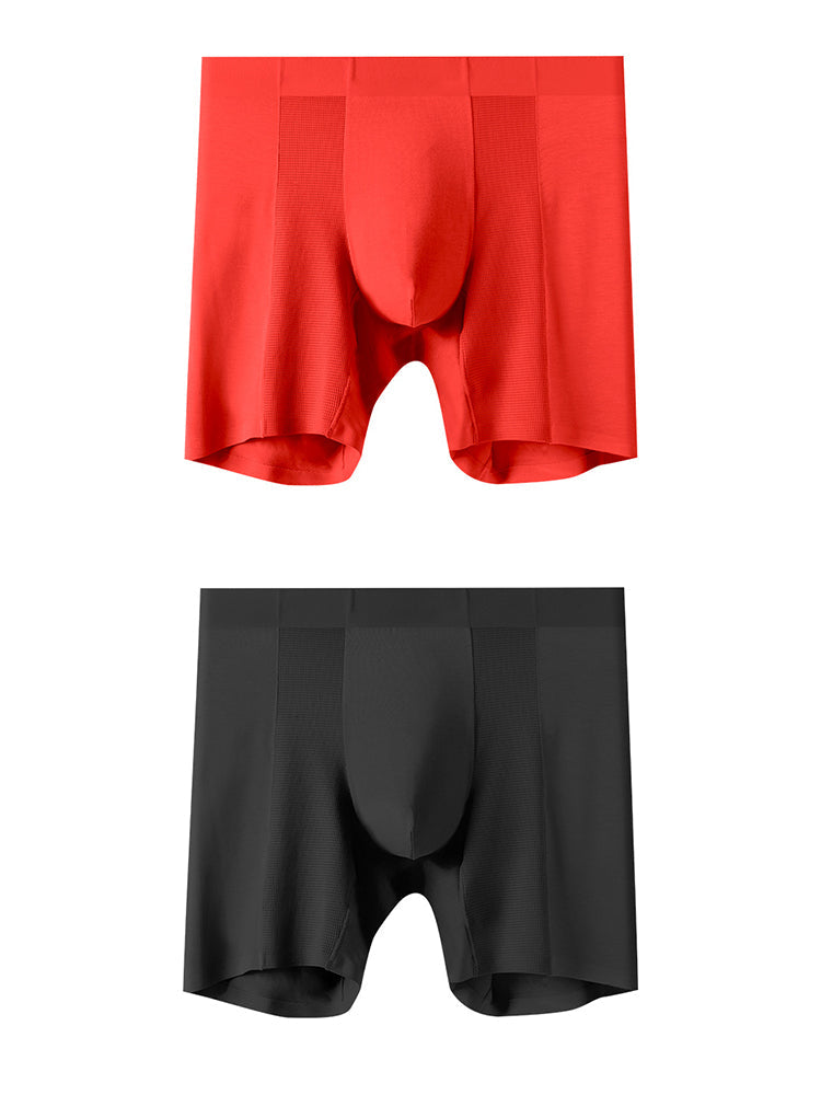 2 Pack Men's Long Athletic Boxer Briefs | dmunderwear detail image 14