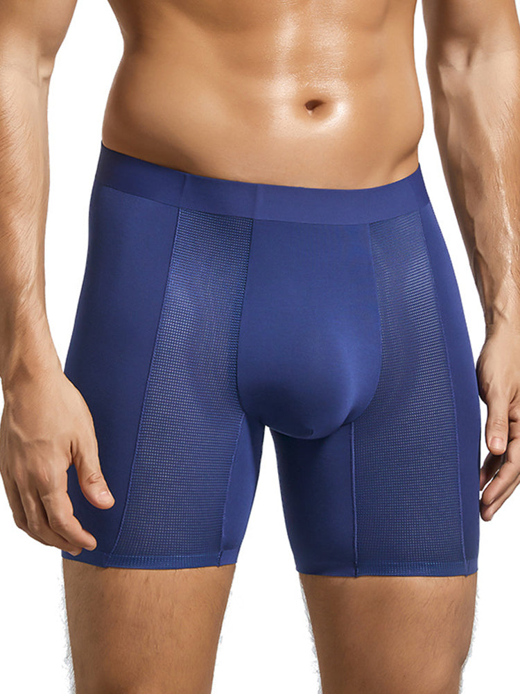 2 Pack Men's Long Athletic Boxer Briefs | dmunderwear detail image 3