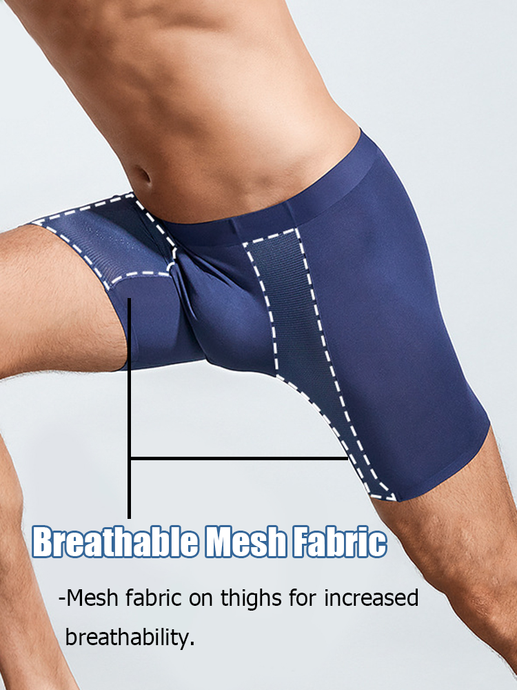 2 Pack Men's Long Athletic Boxer Briefs | dmunderwear detail image 7