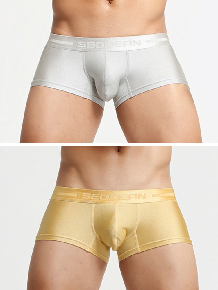 2 Pack Men's Lustrous Metallic Trunks | dmunderwear detail image 2