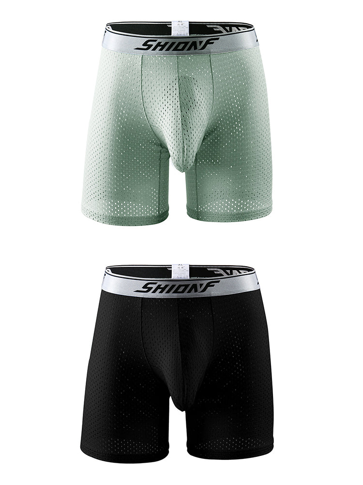 2 Pack Men's Mesh Separate Pouch Boxers Briefs | dmunderwear detail image 14