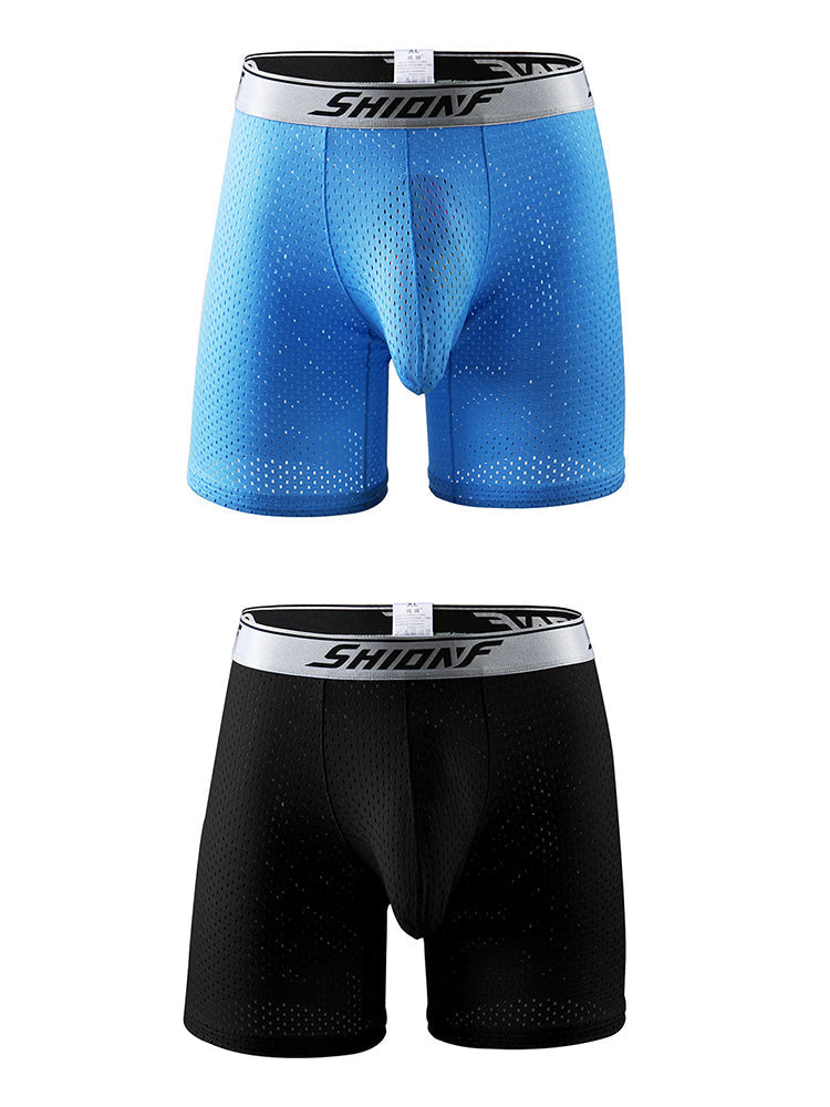 2 Pack Men's Mesh Separate Pouch Boxers Briefs | dmunderwear detail image 2
