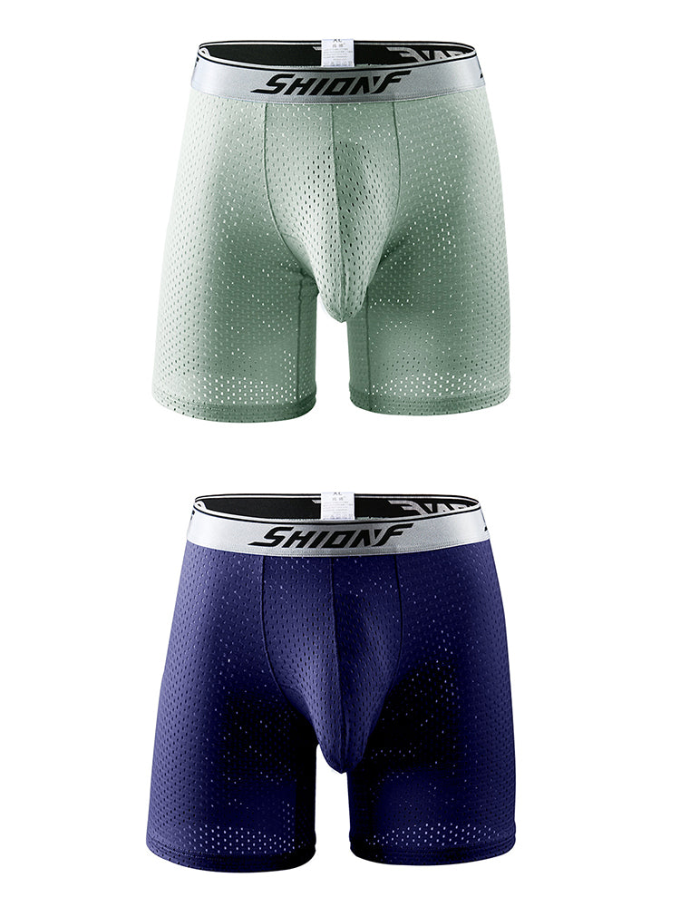 2 Pack Men's Mesh Separate Pouch Boxers Briefs | dmunderwear detail image 20