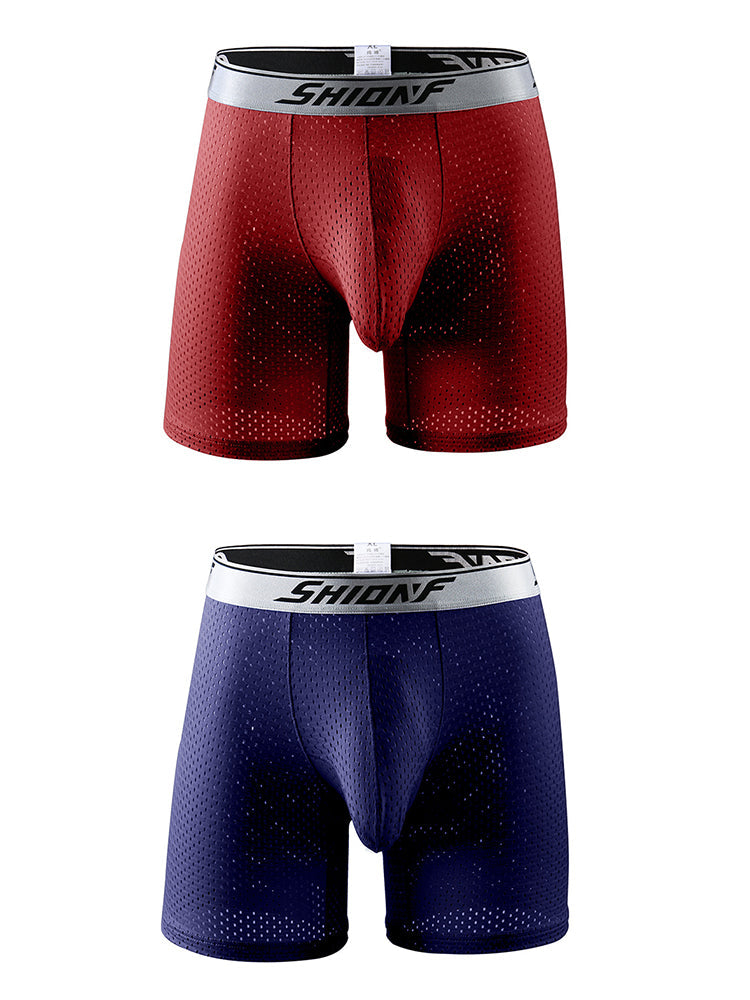 2 Pack Men's Mesh Separate Pouch Boxers Briefs | dmunderwear detail image 8