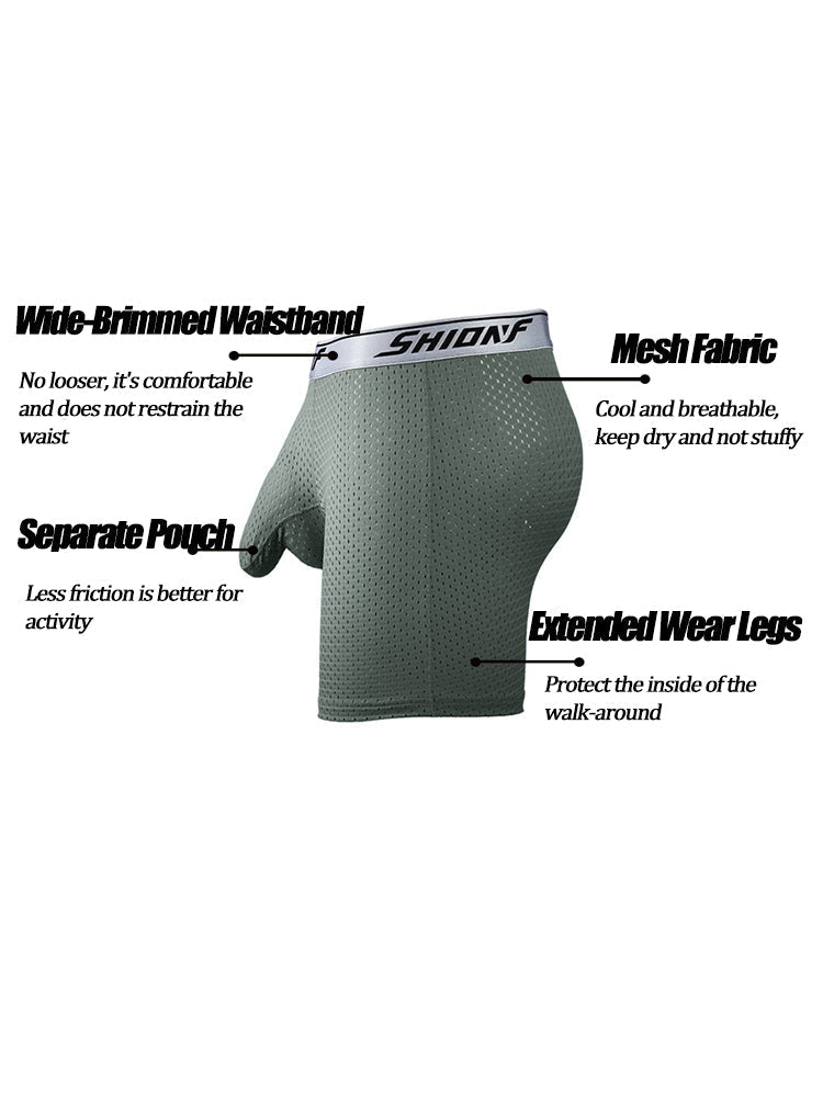 2 Pack Men's Mesh Separate Pouch Boxers Briefs | dmunderwear detail image 9