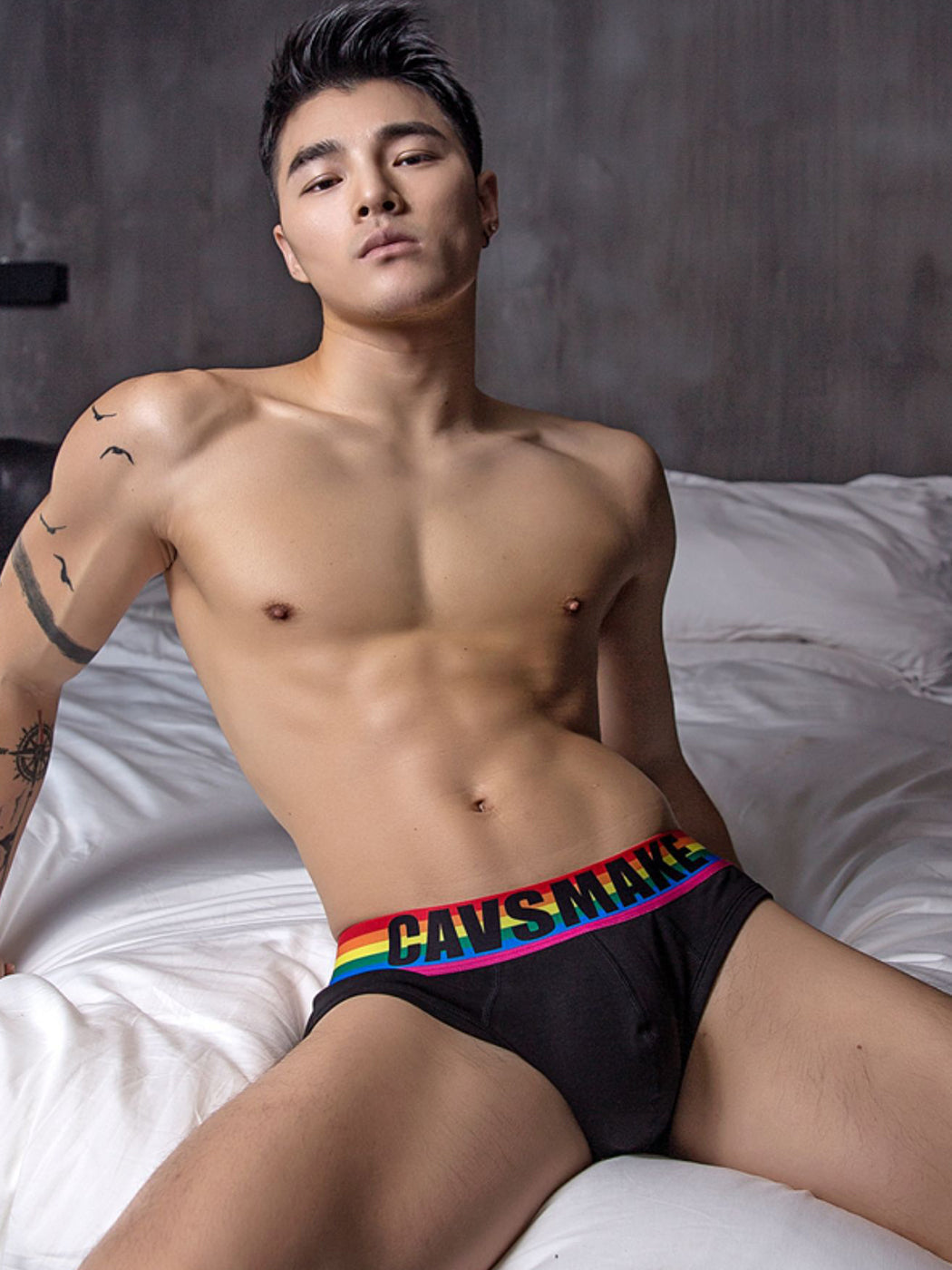2 Pack Men's Rainbow Comfy Cotton Underwear | dmunderwear detail image 3