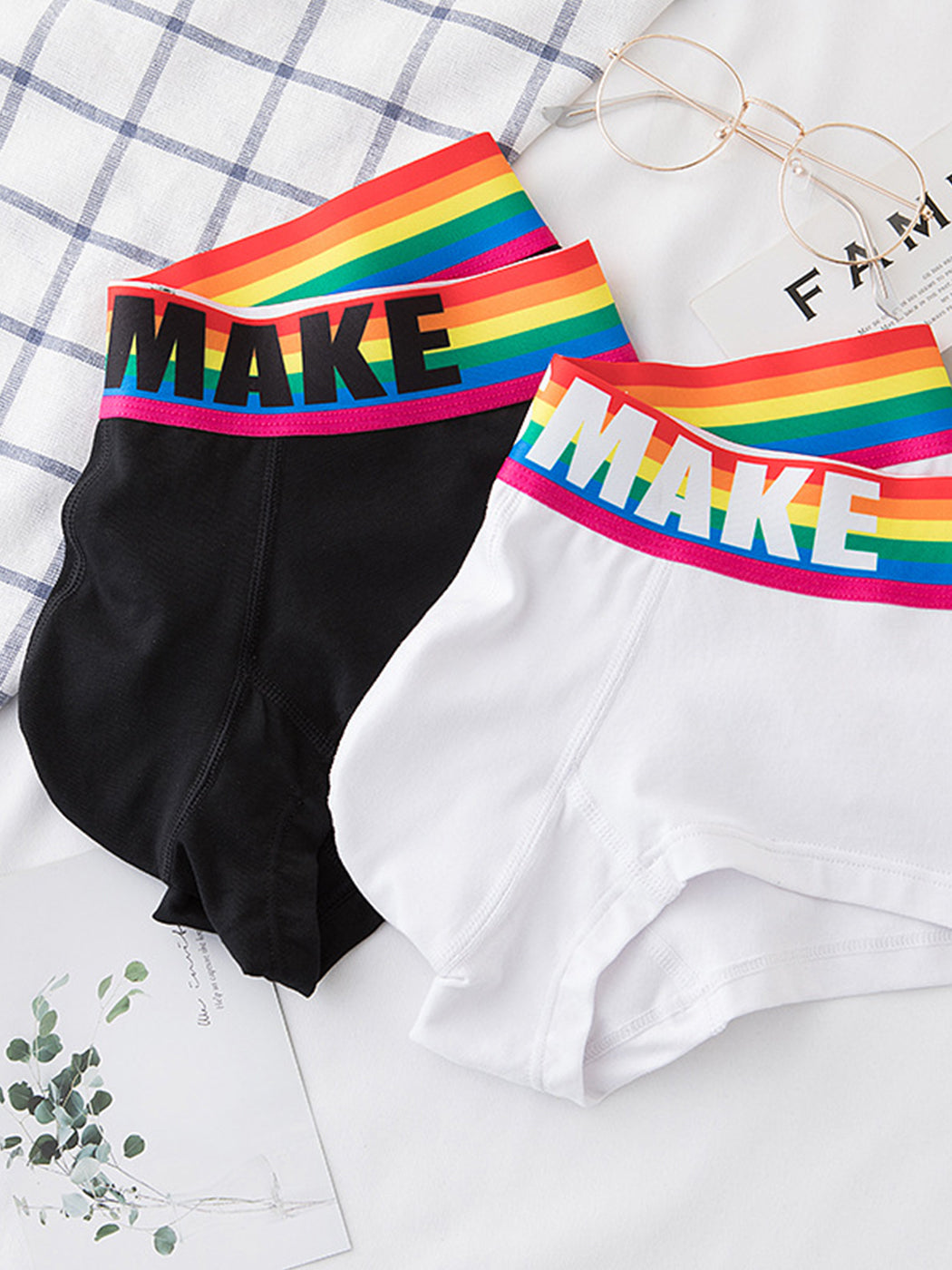 2 Pack Men's Rainbow Comfy Cotton Underwear | dmunderwear detail image 7