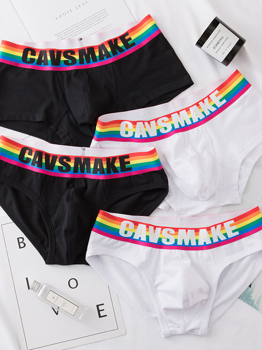 2 Pack Men's Rainbow Comfy Cotton Underwear | dmunderwear detail image 9