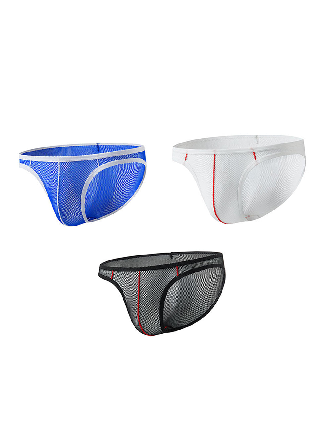 2 Pack Men's See-through Mesh Bikini | dmunderwear detail image 11