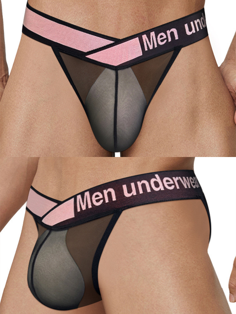2 Pack Men's Sexy Bikini with See-through Pouch | dmunderwear detail image 10