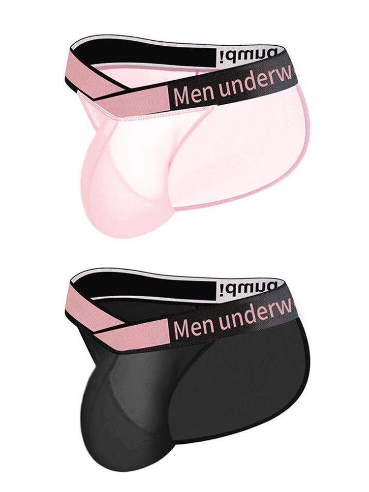 2 Pack Men's Sexy Bikini with See-through Pouch | dmunderwear detail image 14
