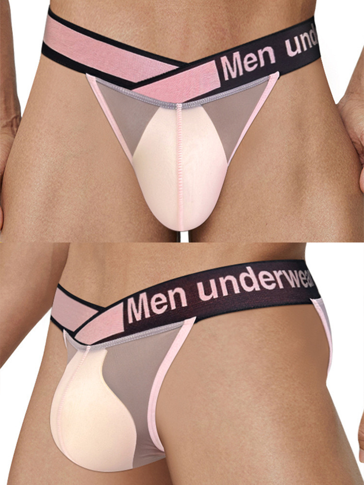 2 Pack Men's Sexy Bikini with See-through Pouch | dmunderwear detail image 5