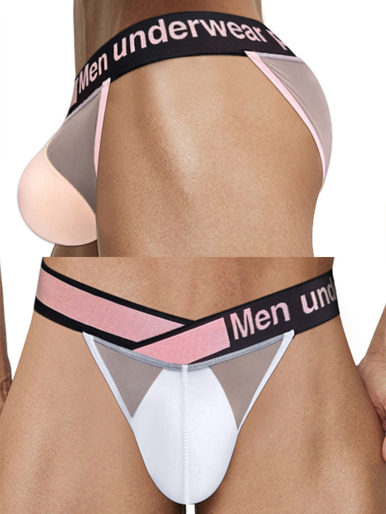 2 Pack Men's Sexy Bikini with See-through Pouch | dmunderwear detail image 6