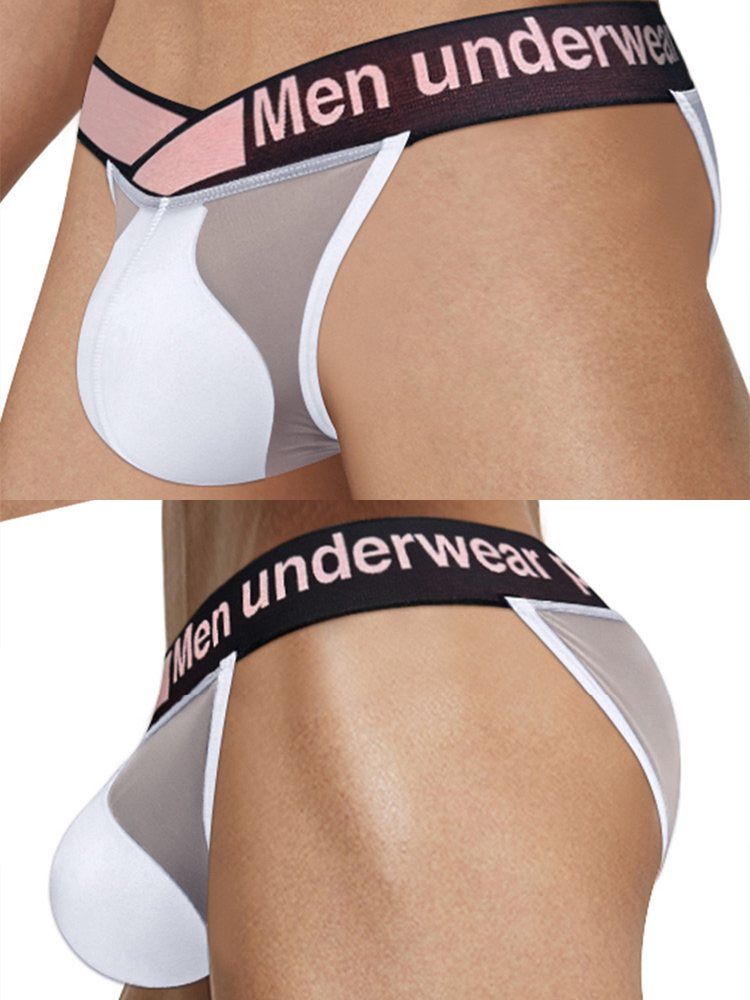 2 Pack Men's Sexy Bikini with See-through Pouch | dmunderwear detail image 7