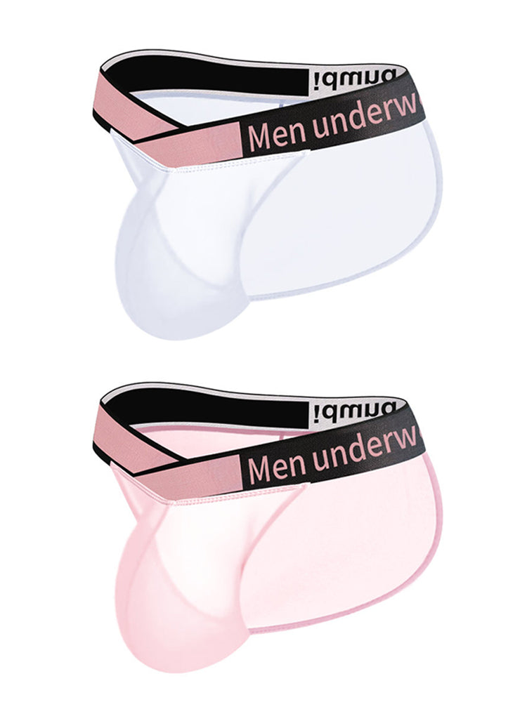 2 Pack Men's Sexy Bikini with See-through Pouch | dmunderwear detail image 8