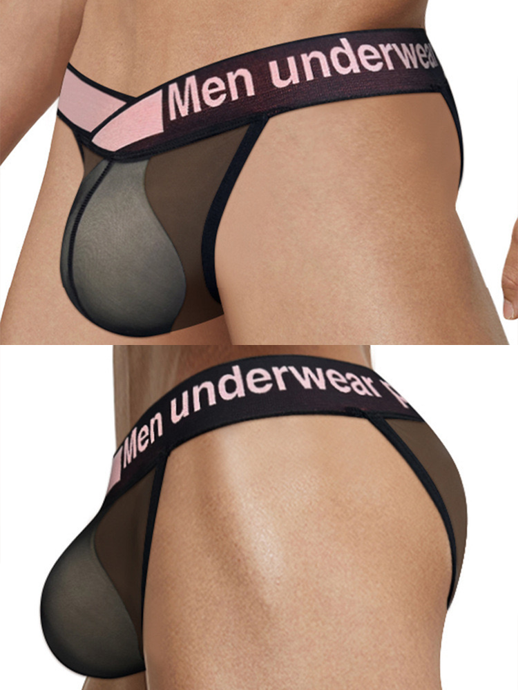 2 Pack Men's Sexy Bikini with See-through Pouch | dmunderwear detail image 9