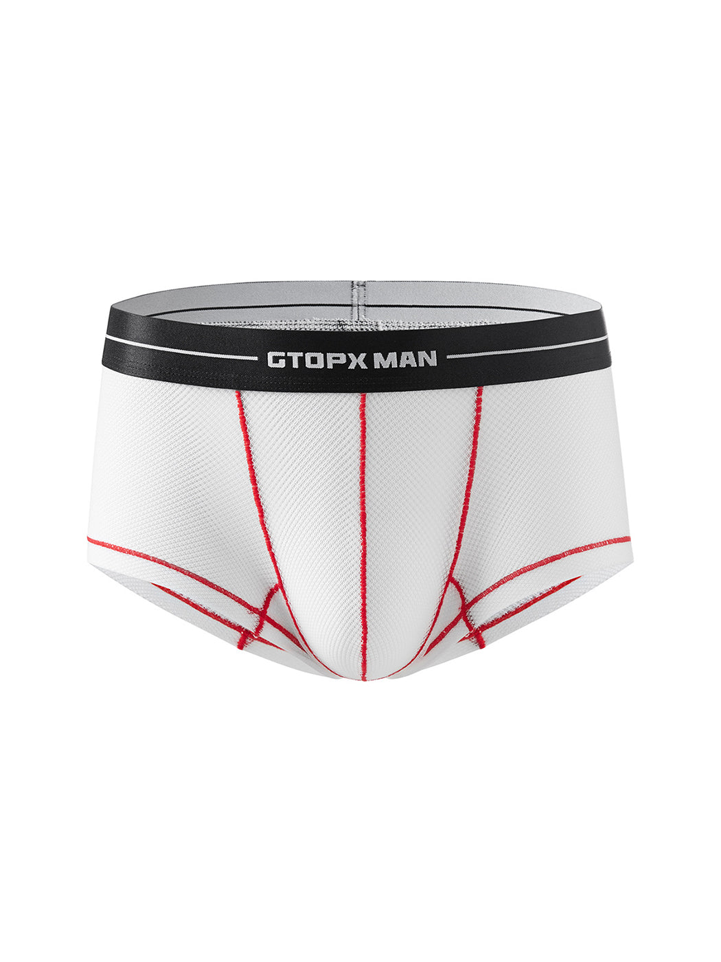 2 Pack Men's Sexy Low-rise Transparent Mesh Trunks | dmunderwear detail image 10
