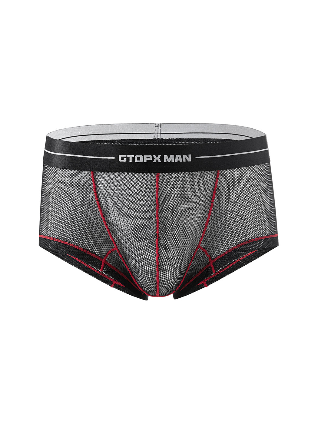 2 Pack Men's Sexy Low-rise Transparent Mesh Trunks | dmunderwear detail image 11