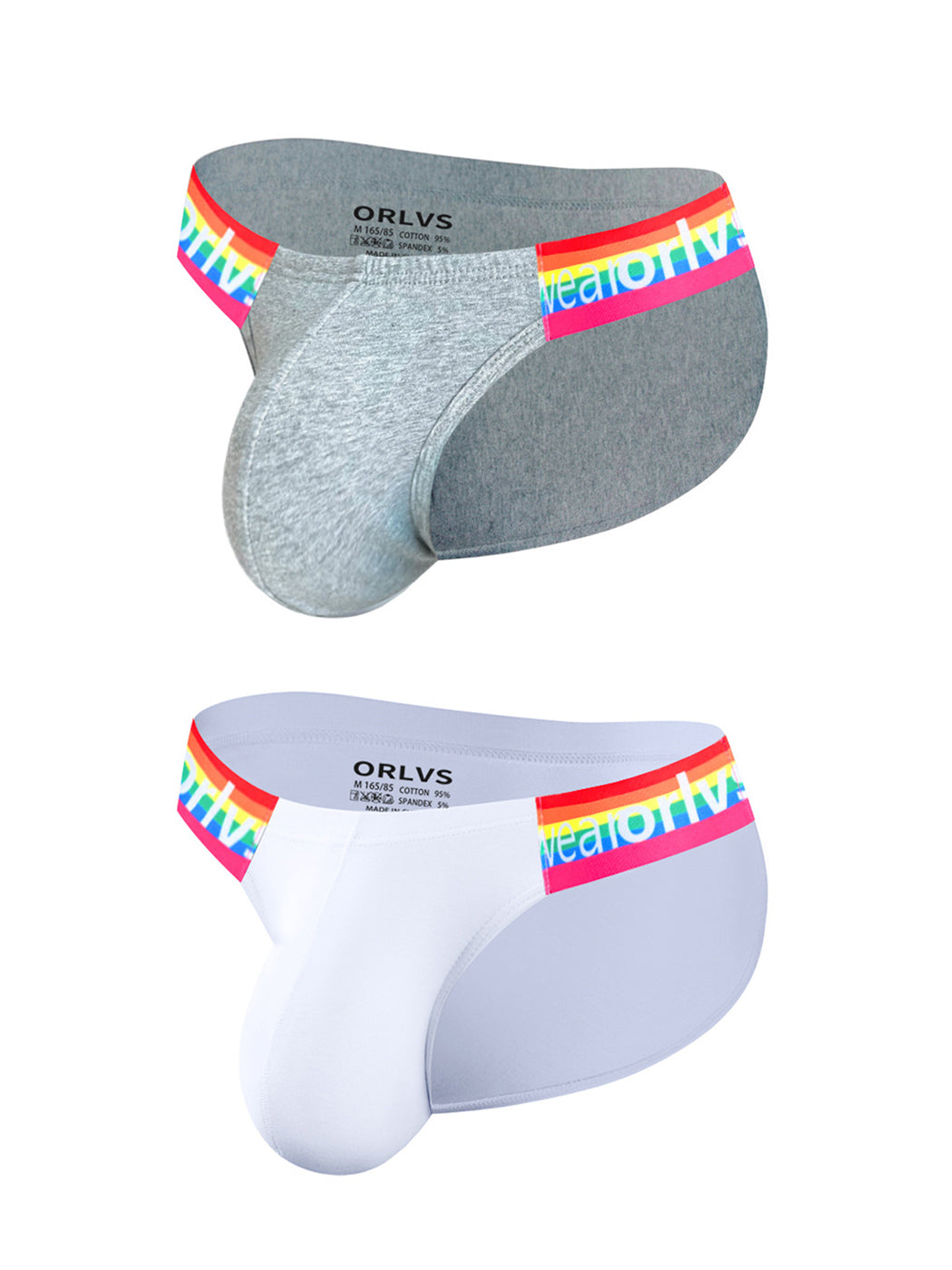 2 Pack Men's Sexy Rainbow Bikinis | dmunderwear detail image 11