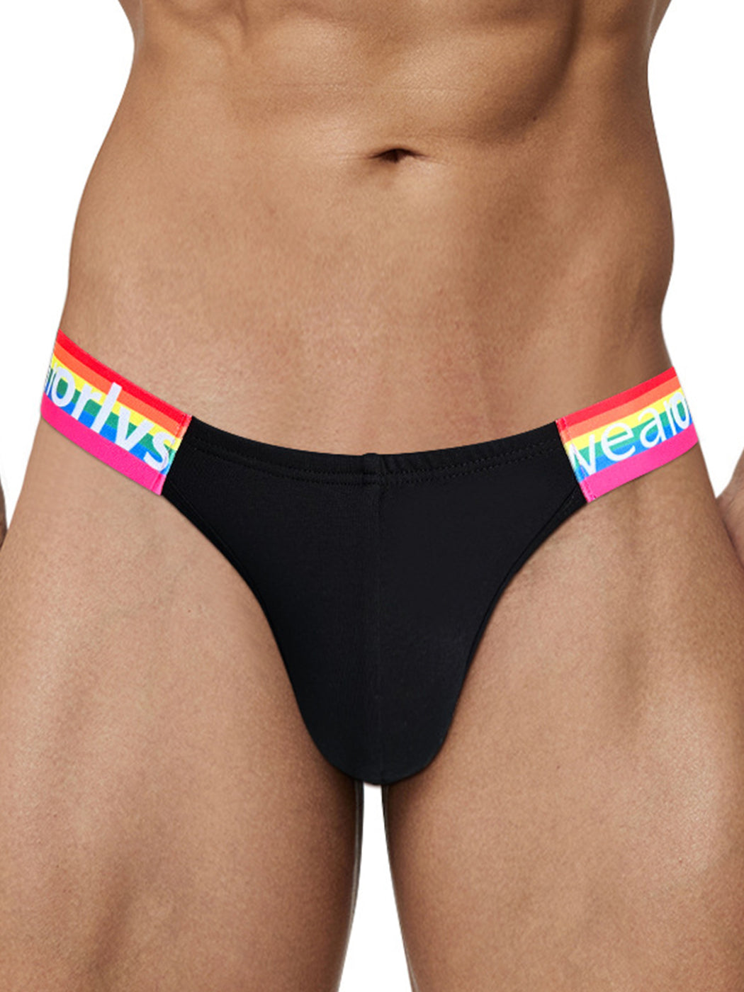 2 Pack Men's Sexy Rainbow Bikinis | dmunderwear detail image 7