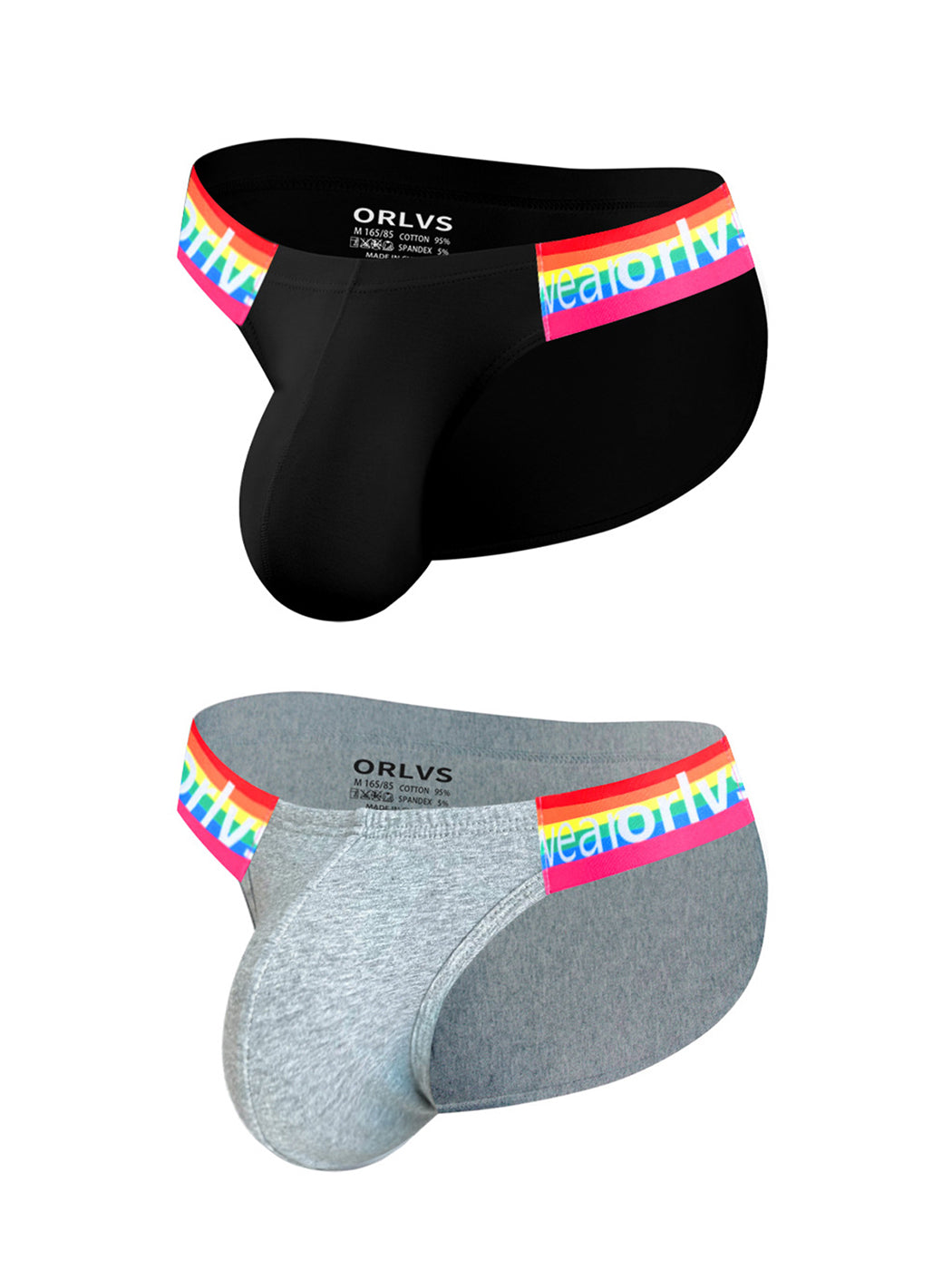 2 Pack Men's Sexy Rainbow Bikinis | dmunderwear detail image 8