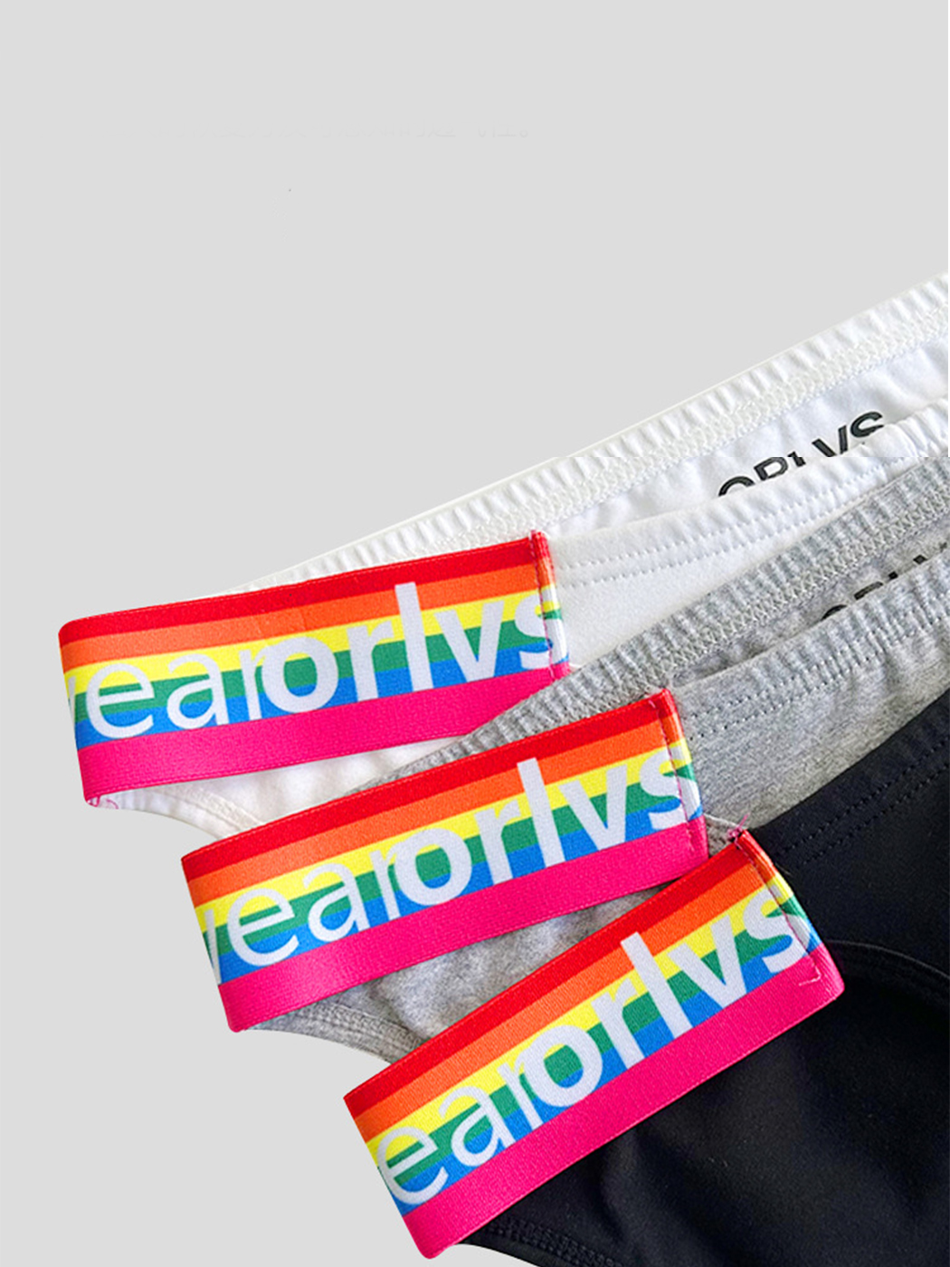 2 Pack Men's Sexy Rainbow Bikinis | dmunderwear detail image 9