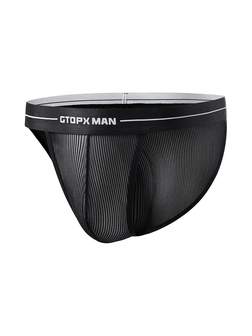 2 Pack Men's Sexy Striped Mesh Briefs | dmunderwear detail image 8