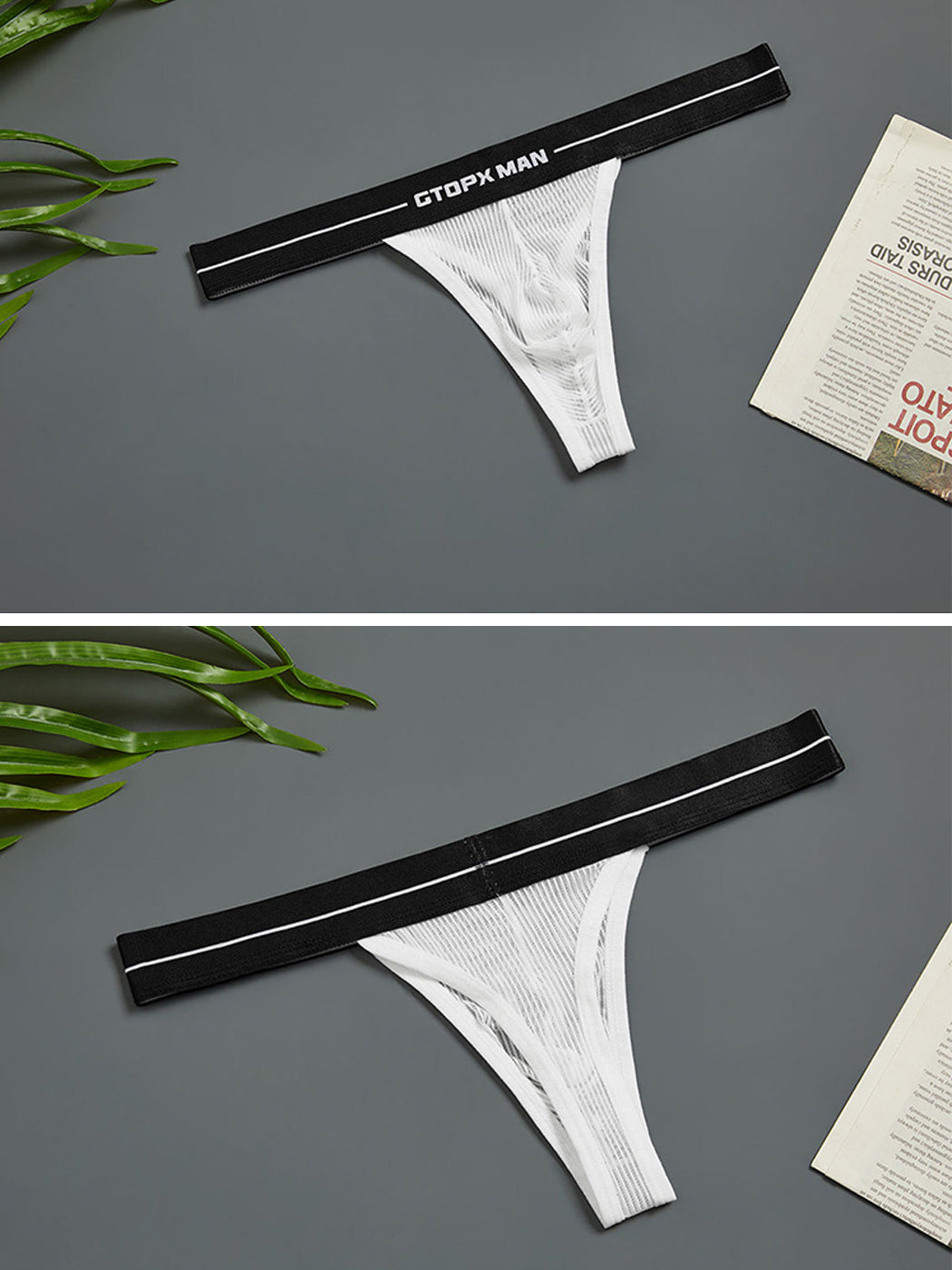 2 Pack Men's Sexy T-Back Mesh Thong | dmunderwear detail image 12