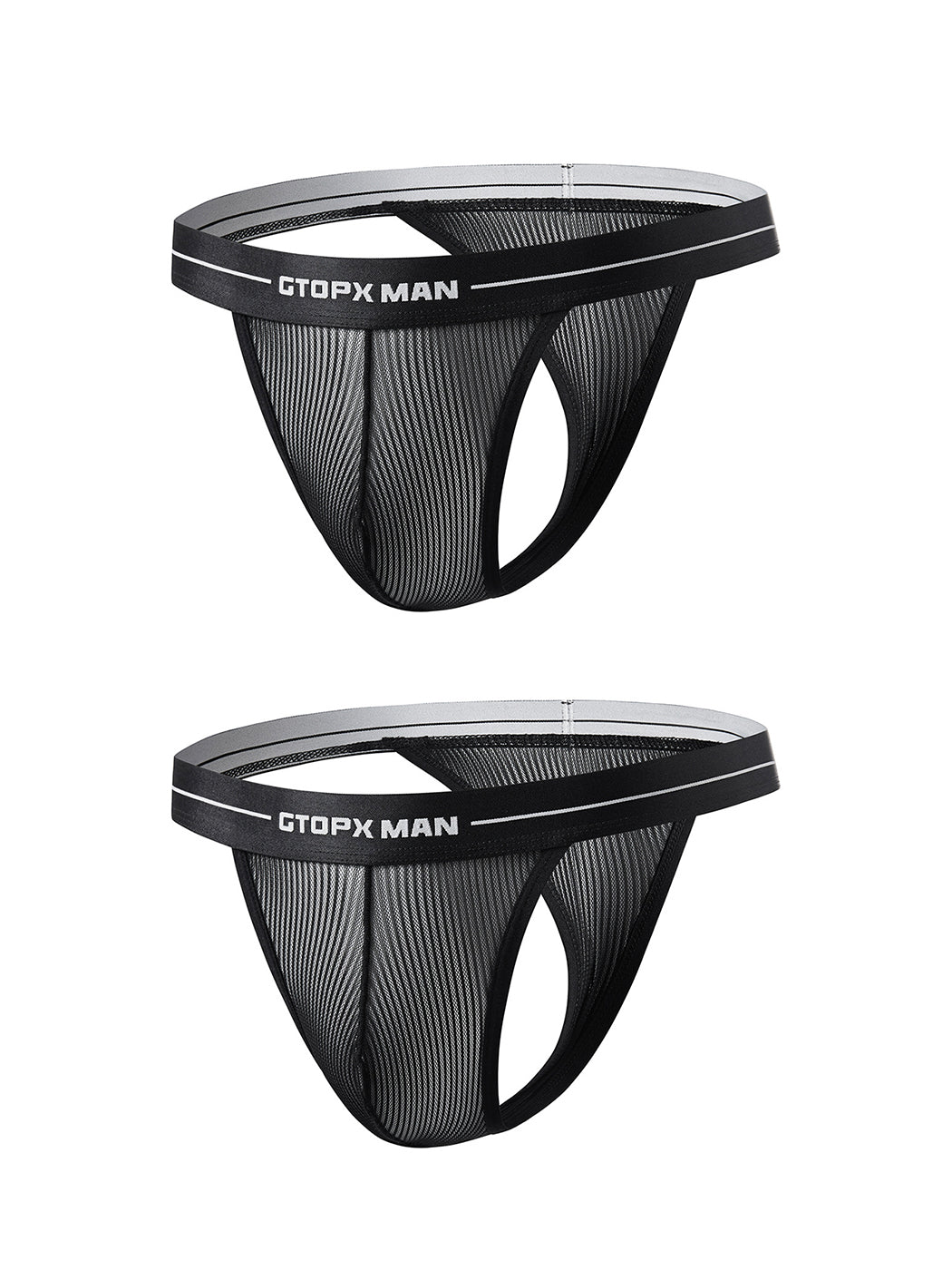 2 Pack Men's Sexy T-Back Mesh Thong | dmunderwear detail image 14